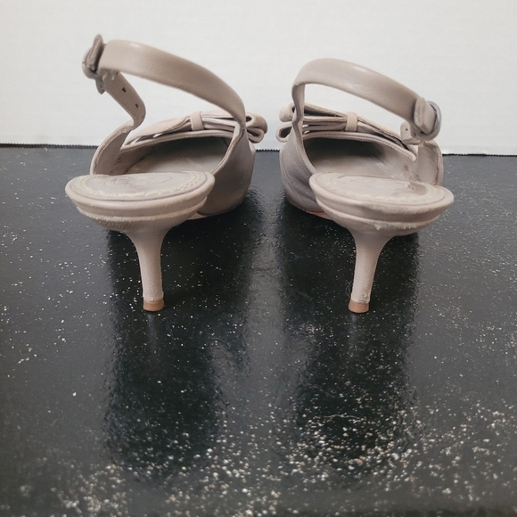 Tory Burch Rosalind Slingback Kitten Heels in Beige - Picture 6 of 10